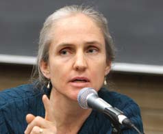A woman speaking to a group